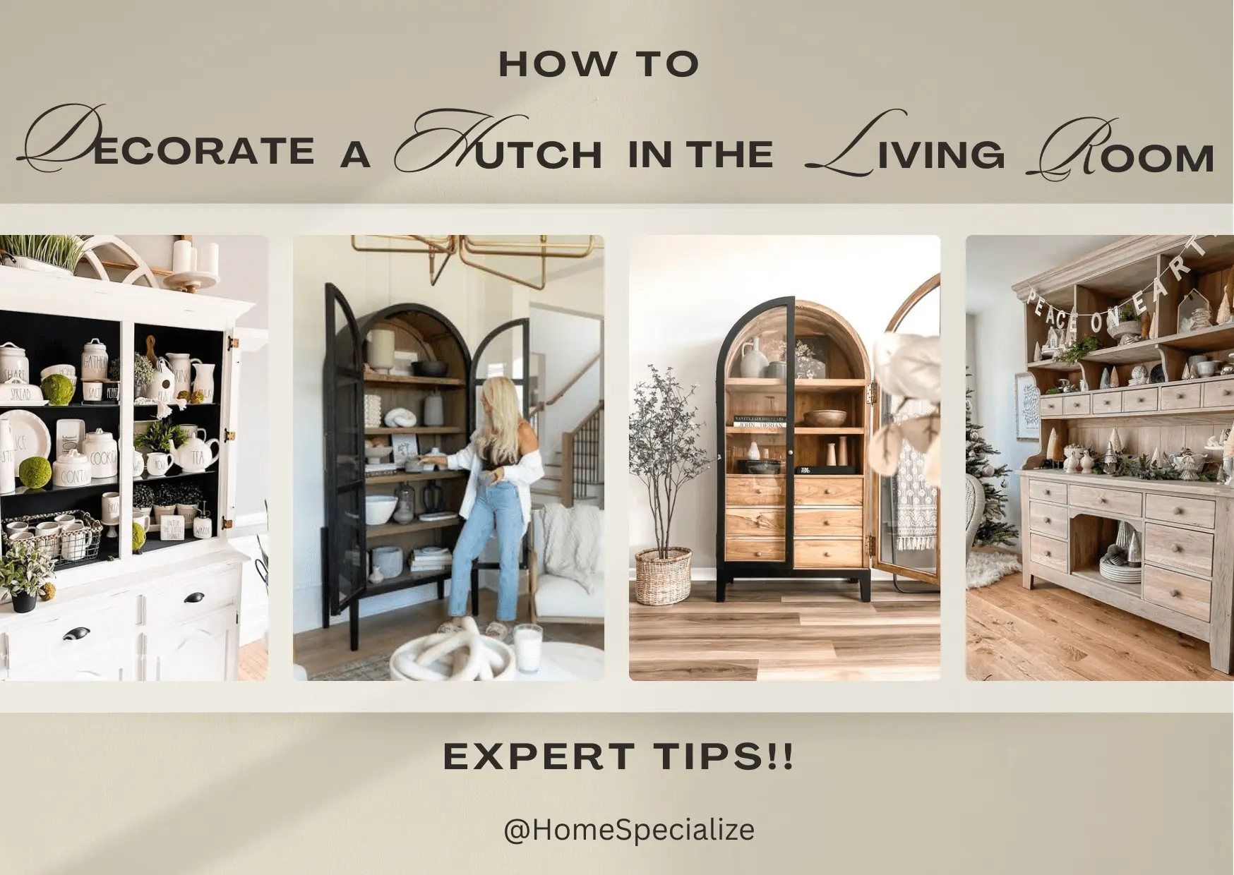 how to decorate a hutch in the living room