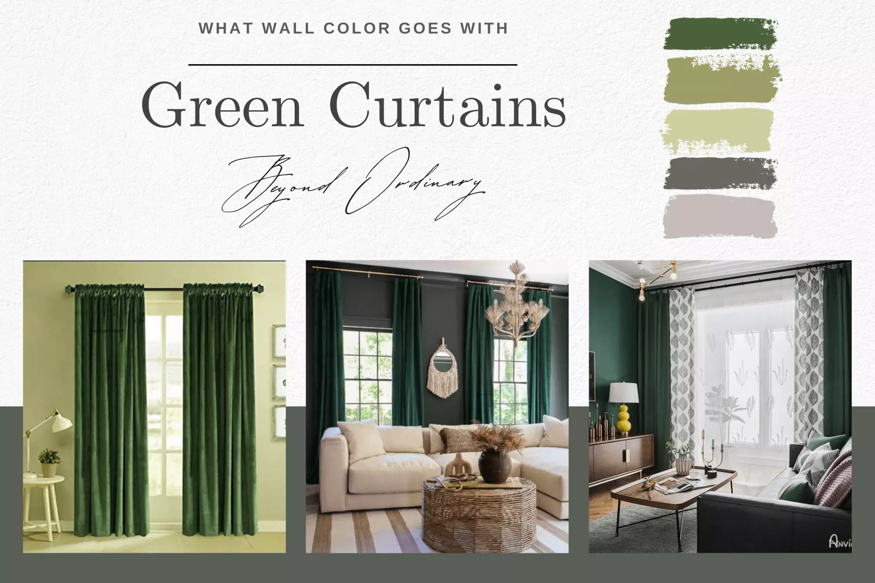 What wall color goes with green curtains