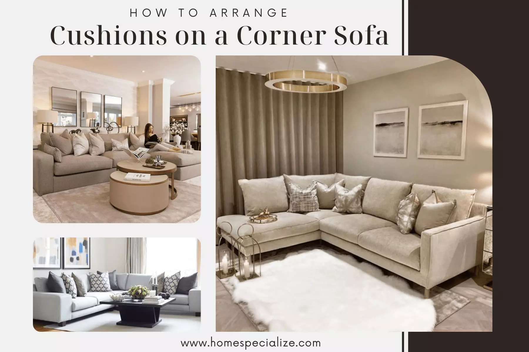 how to arrange cushions on a corner sofa