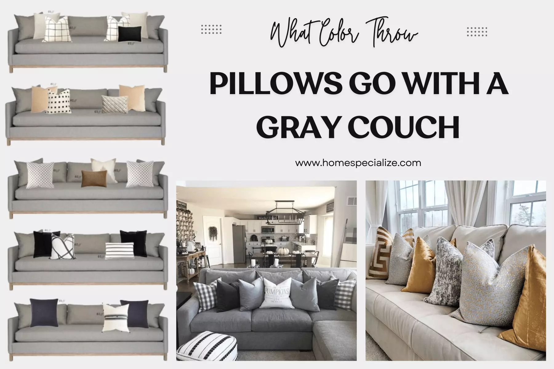 What Color Throw Pillows Go with a Gray Couch