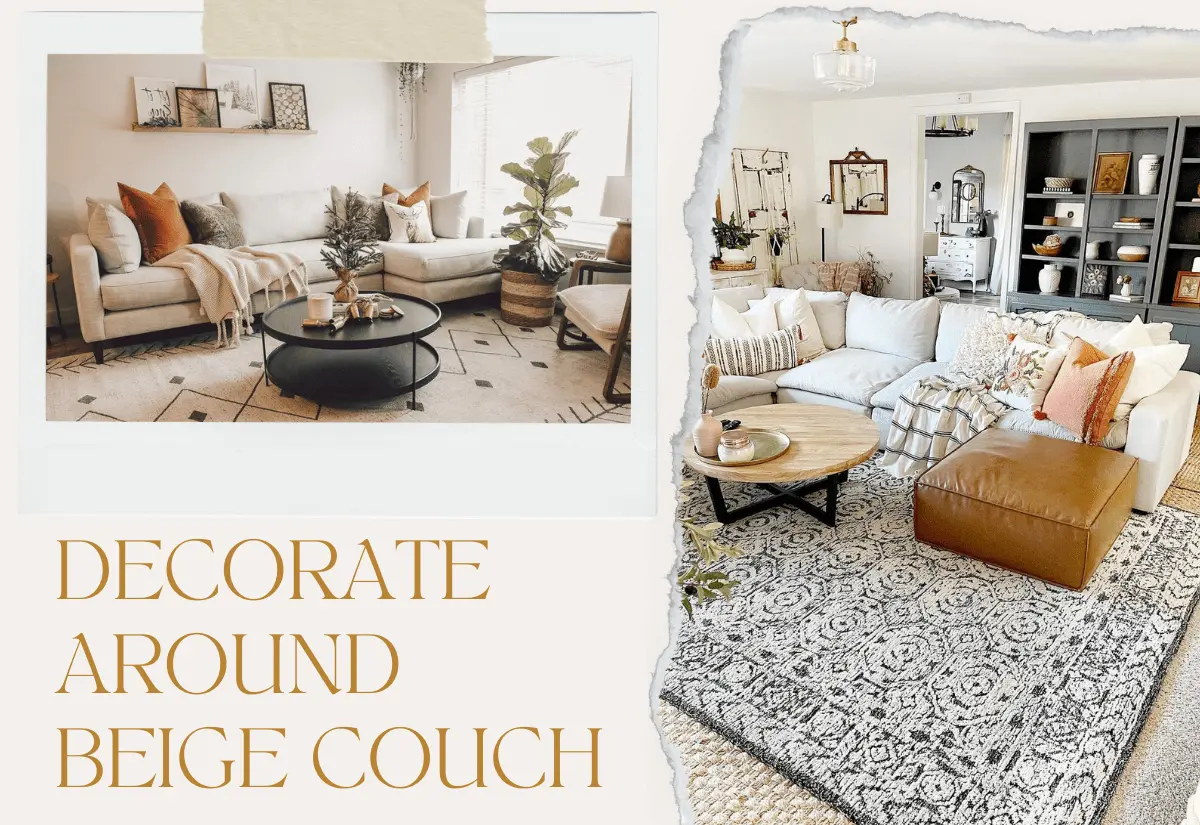 how to decorate around a beige couch