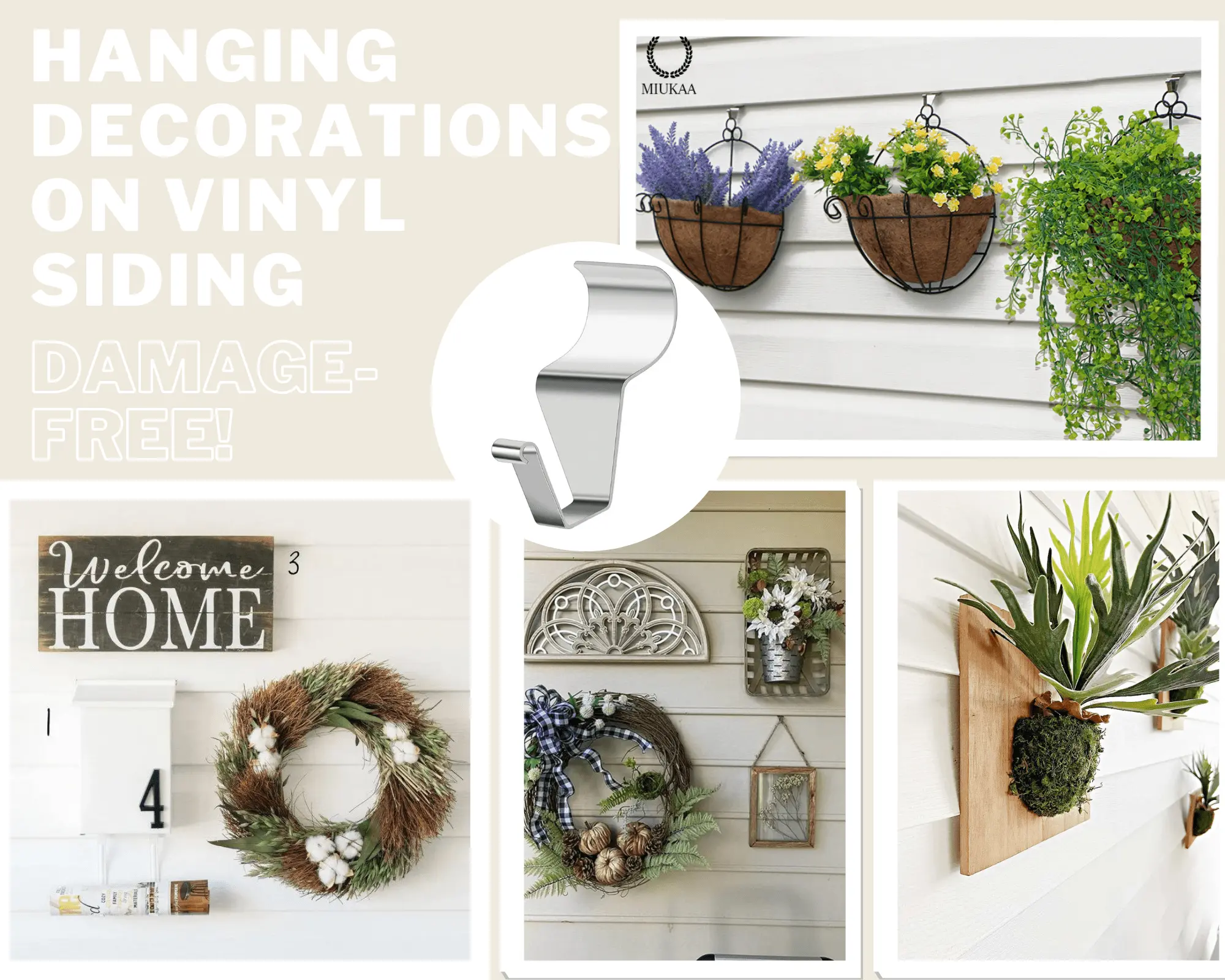 how do you hang decorations on vinyl siding