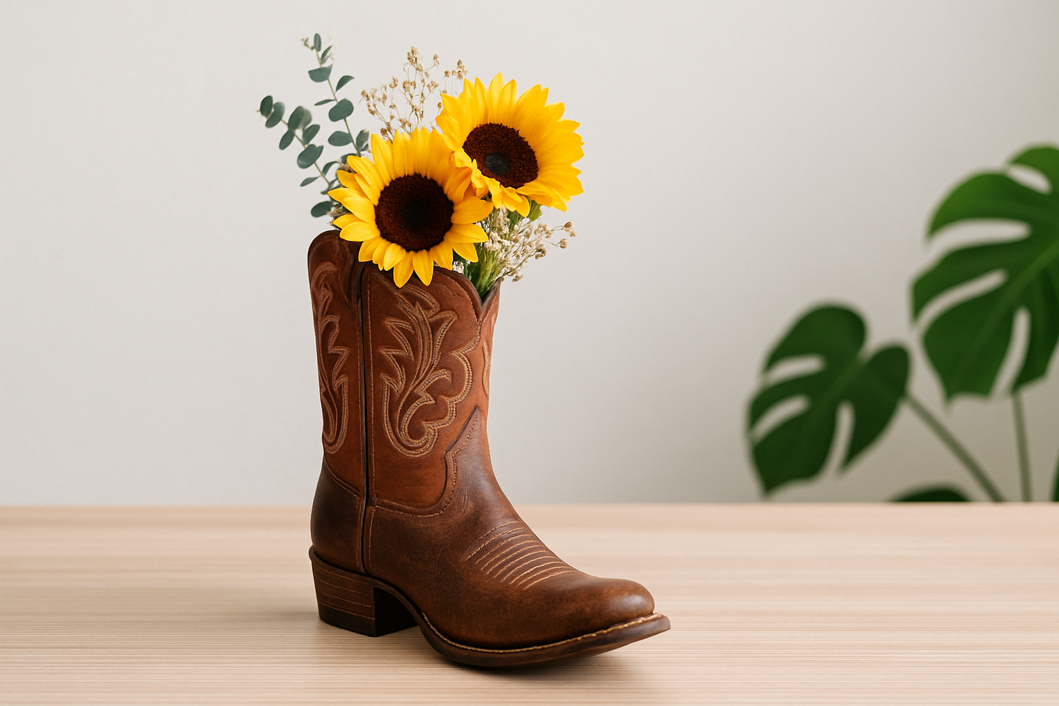 cowboy boot vase